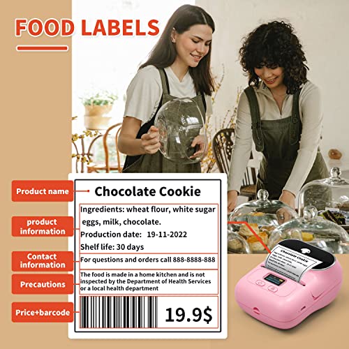 Phomemo M110 Label Maker Portable Bluetooth Thermal Sticker Label Maker Printer for Address Barcode, Clothing, PhotoLogo, Jewelry, Retail, Business, Home, for iOS & Android, Print Black on White