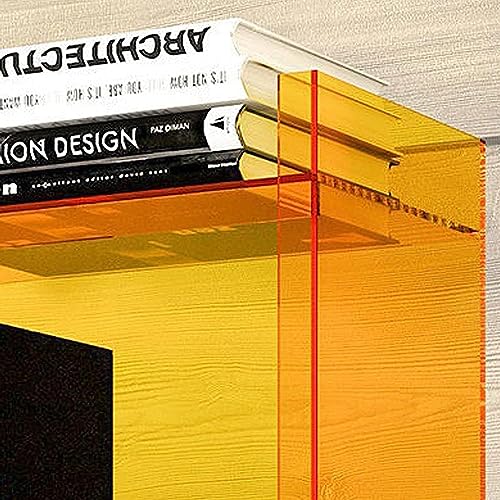 WEBERT Rolling Utility Cart Freestanding Display Bookcase - Gray (Yellow, 15.7" Dx9.8 Wx46.4 H)