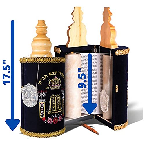 GORGEOUS BEAUTY&CARE Sefer Torah Scroll 45 CM + Pointer (YAD) - Judaica