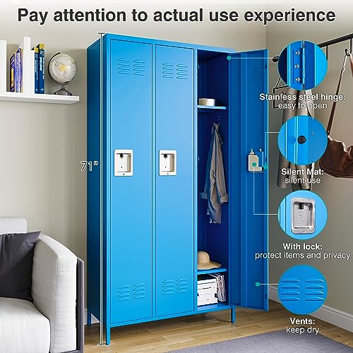 SISESOL Metal Lockers for Employees - Large Steel Storage Cabinet