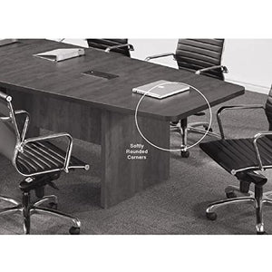 Generic Conference Room Table 20 FT Modern Executive Boat Shaped Gray Finish