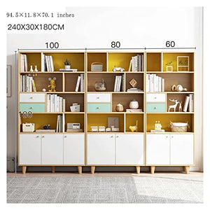 SUNESA Modern Bookshelf Floor Cabinet Storage - 240x30x180CM