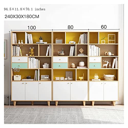 SUNESA Modern Bookshelf Floor Cabinet Storage - 240x30x180CM