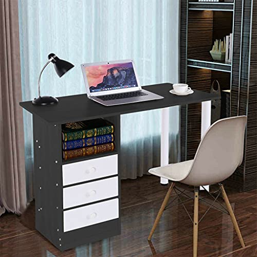 ADHW Computer Desk Laptop Study Table Workstation Home Office Furniture w/Drawer (Color : Brown)