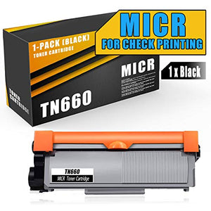 1 Pack Black Toner Compatible TN660 MICR (Check Printing) Toner Cartridge Replacement for Brother HL-L2300D L2305W L2315DW L2320D L2707DW DCP-L2520DW L2540DW MFC-L2680W L2700DW Printer