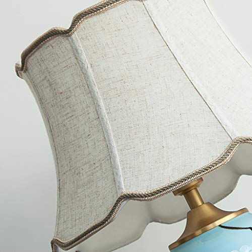 YD Modern Chinese Ceramic Hand-painted Art Table Lamp, Hotel Study Living Room Decorative Table Lamp, Copper Base, E27 Light Source (not Included) 3 Sizes Optional /&