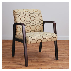 Alera ALERL4351M Reception Lounge Series Guest Chair, Mahogany/Tan Fabric