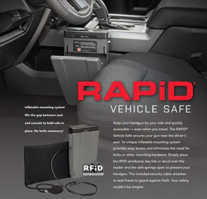 Hornady 98210 Rapid Safe Vehicle with RFID Lock Steel, Black