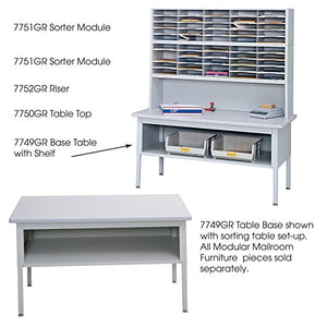 Safco Products 7749GR E-Z Sort Mail Station Sorting Table with Shelf, Gray