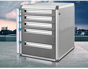 SHABOZ File Cabinets Flat Desktop Cabinet 4 Drawers with Lock Aluminum Alloy Safety Cabinet