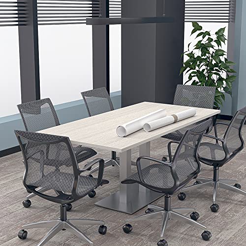 SKUTCHI DESIGNS INC. Harmony Series 6 Person Rectangular Conference Table | Metal Base | 6' | Black Oak