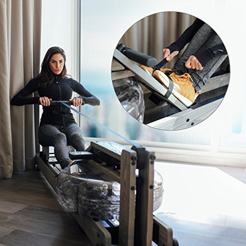 Water Rower Rowing Machine Driftwood with Patented Water Flywheel, S4 Monitor, and Adjustable Resistance Levels
