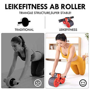 leikefitness Fan Exercise Bike K22607 and Ab Carver Wheel Roller 1300 Bundle