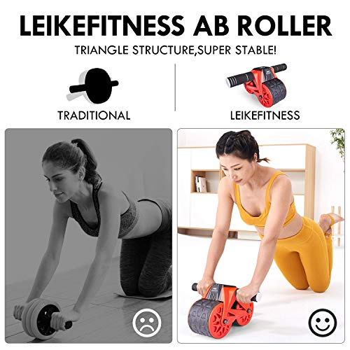 leikefitness Fan Exercise Bike K22607 and Ab Carver Wheel Roller 1300 Bundle
