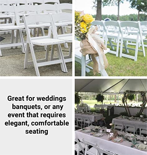 TentandTable White Resin Stackable Folding Chairs | 64 Pack | Heavy Duty | 300-Pound Capacity