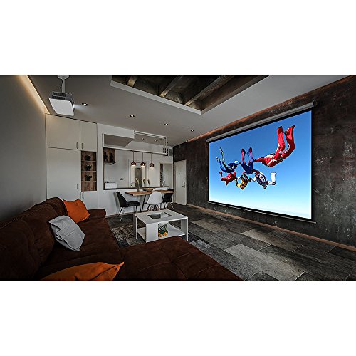 Optoma UHD60 4K Ultra High Definition Home Theater Video Projector (Renewed) Bundle with Minolta 120-Inch Home Theater Projector Screen 16:9 Indoor Outdoor