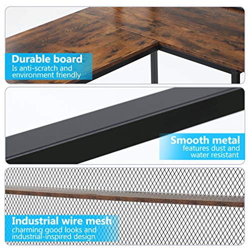 Tribesigns 67" Large Computer Desk with Hutch, Office Desk Study Table Writing Desk Workstation with 5 Storage Shelves 2 Tier Bookshelf for Home Office (Rustic Brown)