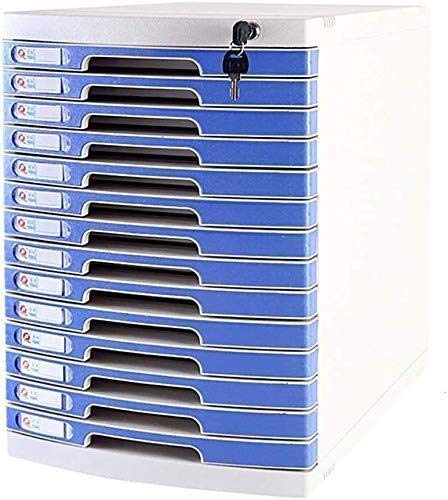 File Cabinets Flat Storage Box Plastic Desktop with Lock 14 Drawers