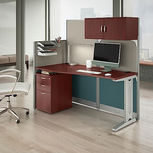 Bush Business Furniture Office in an Hour 65W x 33D Cubicle Workstation with Storage in Hansen Cherry