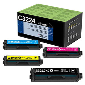 4 Pack C3224 Compatible C3210K0 C3210C0 C3210M0 C3210Y0 Remanufactured Toner Cartridge Replacement for Lexmark C3224dw C3326dw MC3224adwe MC3224dwe MC3326adwe Printer (1BK+1C+1M+1Y)