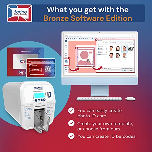 Bodno Magicard D Dual Sided ID Card Printer & Supplies Package - Bronze Edition