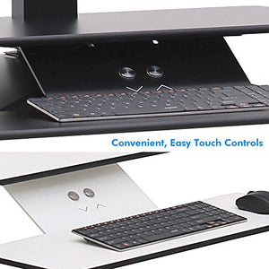 Lorell LLR99548 Sit-to-Stand Electric Desk Multipurpose Desktop Riser, Black