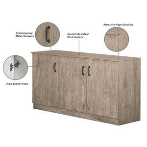 Saint Birch Alaska 3-Door Gray Oak Credenza Storage Cabinet