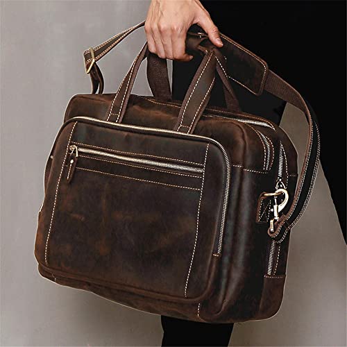 LSDJGDDE Business Bag Men's Handbag One-Shoulder Diagonal Briefcase Horizontal One-Shoulder Crossbody Bag (Color : A, Size : 30 * 42 * 12cm)