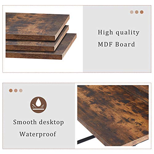 JYCAR Computer Desk, Small Study Writing Desk Simple Style PC Desk, Small Gaming Desk Workstation for Home Office (Brown, 47.2L x 47.2W x 28.7H)