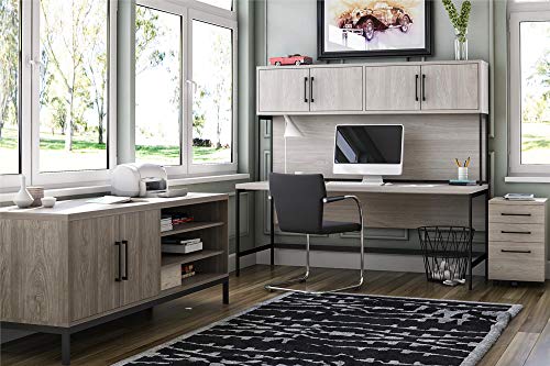 Ameriwood Home Parkside File Cabinet Credenza in Light Brown Oak