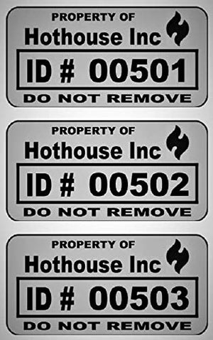5000 Custom 1.5" x .75" Metalized Silver Polyester Asset Tags / Labels "Featuring Easy Do It Yourself Design" (Click Listing for Quantity Options)