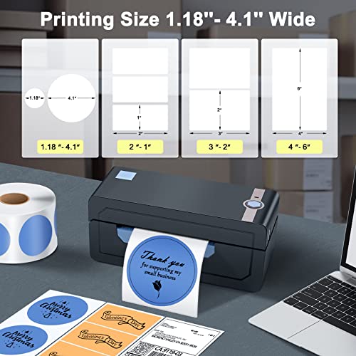 Bluetooth Thermal Shipping Label Printer – JADENS Wireless 4x6 Shipping Label Printer, Compatible with Android&iPhone and Windows, But Not Mac,Widely Used for Ebay, Amazon, Shopify, Etsy, USPS