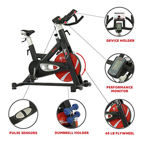 Sunny Health & Fitness Evolution Pro II Magnetic Indoor Cycle Exercise Bike with Device Mount and Performance Display -SF-B1986