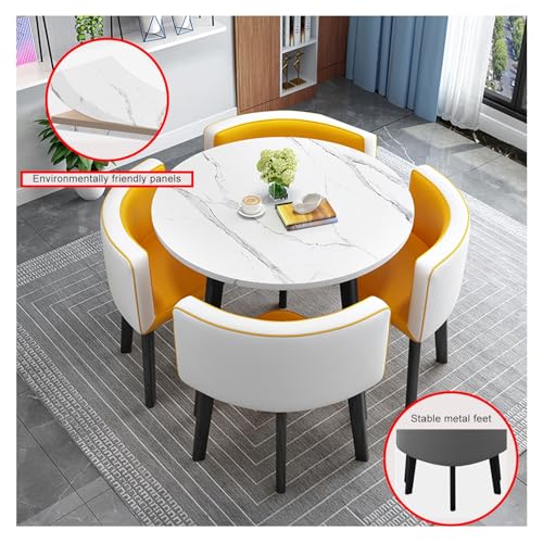 YUZES Modern Office Reception Table & Chair Set - Black