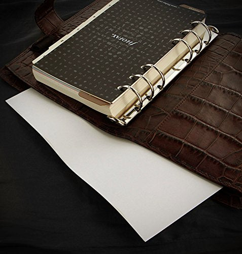 Filofax Classic Croc Print Leather Organizer Agenda Diary Calendar Bundle with DiLoro Ballpoint Pen (Chestnut 2022 with Pen, Personal Paper Size 6.73" x 3.74")