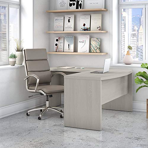 Bush Business Furniture Office by kathy ireland Echo L Shaped Bow Front Desk, Gray Sand