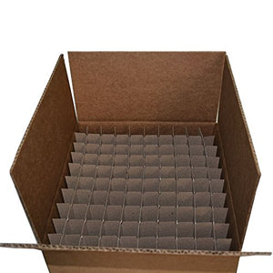 Corrugated Box with 100 Dividers 13.5 x 5 x13.5 (Fits 100-1 oz. Boston Round Bottles) - Bundle of 40