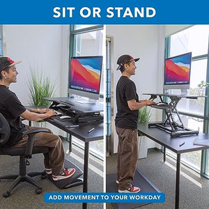 Mount-It! Electric Standing Desk Converter with 38" Tabletop, Height Adjustable Sit Stand Desk Riser