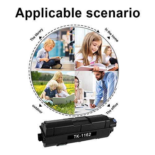 5 Pack Black TK1162 TK-1162 1T02RY0US0 Toner Cartridge Replacement for Kyocera ECOSYS P2040 P2040DW P2040DN Toner Kit Printer
