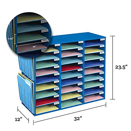 Really Good Stuff Mail Center with Wire Paper Holders- 1 Classroom Mail Center with 27 Slots – Keep Your Classroom or Office Organized, Durable, Easy Assembly
