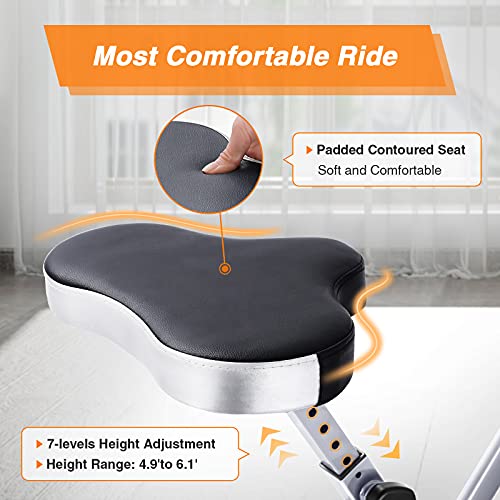 BCAN Folding Exercise Bike - Foldable Stationary Bike 330 LBS Weight Capacity, 8 Levels Magnetic Resistance for Home Gym