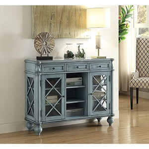 Coast to Coast Mabry Mill Burnished Blue Credenza 48" W x 14.5" D x 36" H