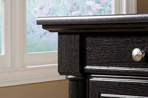 Sauder 420783 Bleeker Street Executive Desk, L: 65.12" x W: 29.53" x H: 29.61", Obsidian Oak finish