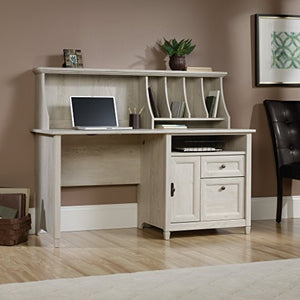 Sauder 419088 Edge Water Computer Desk With Hutch, L: 59.06" x W: 23.307" x H: 46.417", Chalked Chestnut finish