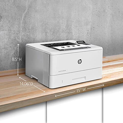 HP Laserjet Pro M404dn Monochrome Black-and-White Laser Printer, Auto-Duplex, Auto-On/Auto-Off Technology, 40 ppm, 250-Sheet, Built-in Ethernet, JAWFOAL Printer Cable