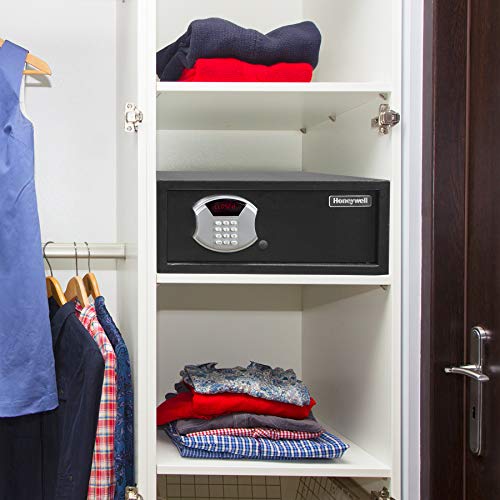 Honeywell Safes & Door Locks - 5105 Low Profile Steel Security Safe with Hotel-Style Digital Lock, 1.14-Cubic Feet, Black