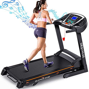 DR.GYMLEE Folding Treadmill for Home,with 15% Automatic Incline,300LBS Weight Capacity,Easy Assembly Electric Motorized Running Machine Use with LCD Screen/Heart Rate Monitor/Phone Cup Holder - 9028S