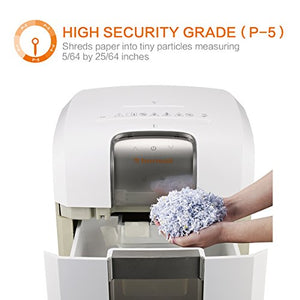 Bonsaii Paper Shredder, 240 Minutes Continuous Shredding, 10-Sheet Micro Cut (25/64 inches) with 7.9 Gallons Wasterbasket, White (4S30)