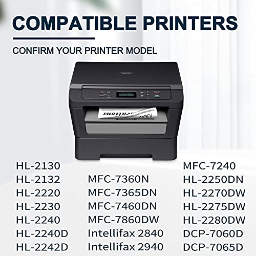 High Yield 6 Pack Black TN450 TN-450 Compatible Toner Cartridge Replacement for Brother MFC-7860DW HL-2242D Intellifax-2840 MFC-7365DN MFC-7460DN HL-2250DN HL-2270DW HL-2280DW Printer Ink Cartridge