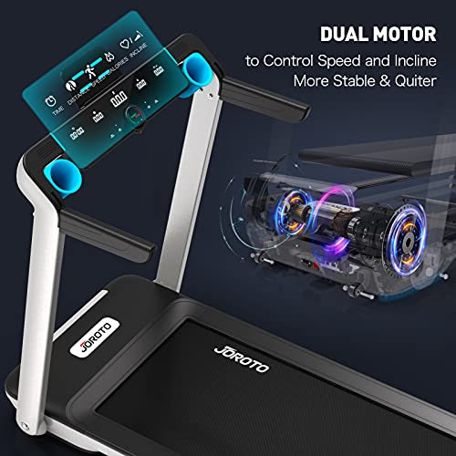 Folding Treadmill with Auto Incline Electric Running Machine Treadmills for Home with LCD Monitor 23" Wide Tread Belt (Fold Treadmills for Small Spaces Fit Under Bed)